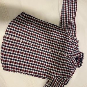 J.Crew shirt slim fit medium checked red blue and white with pocket 100% cotton